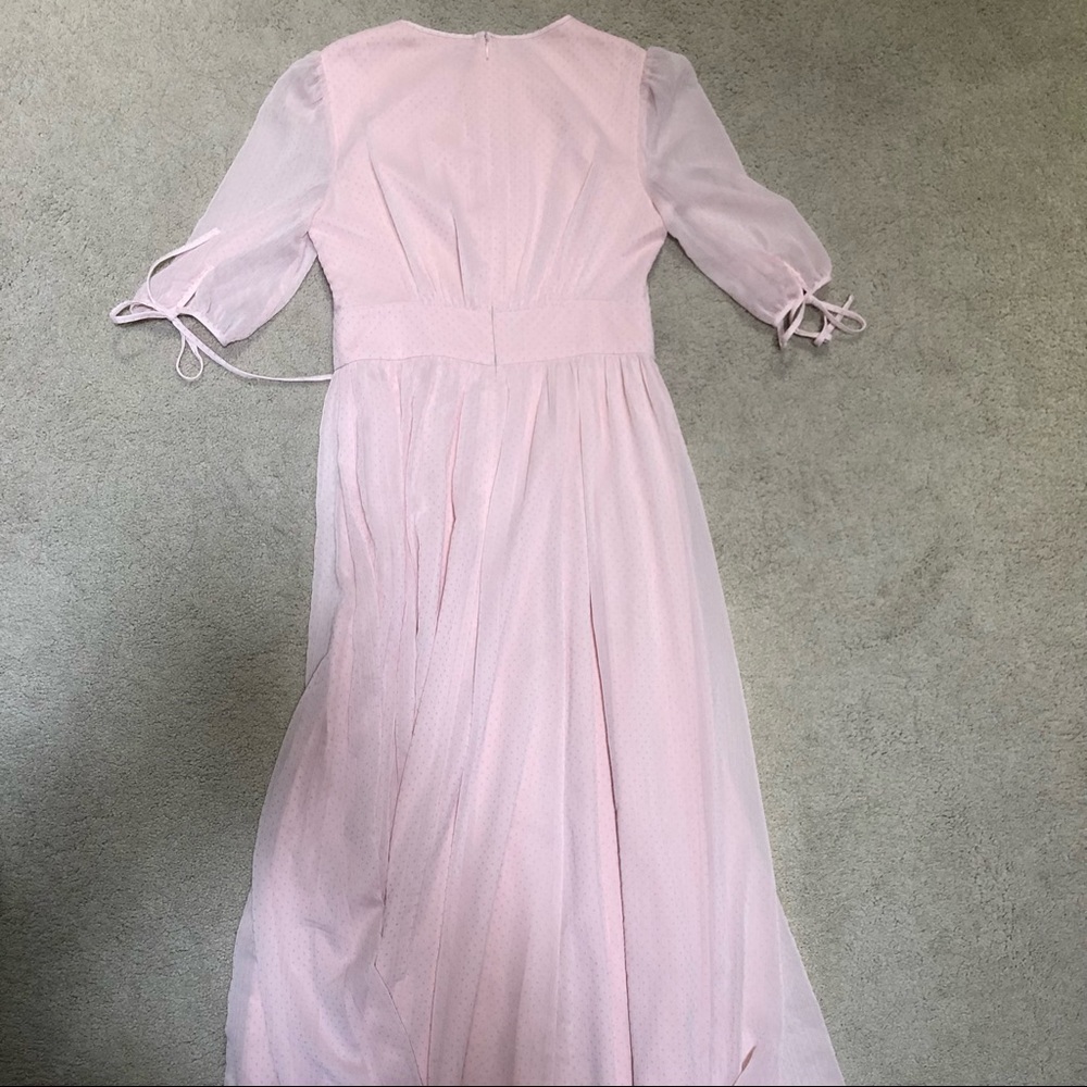 Louise Swiss Dot Sheer Tie Sleeves dress - Picture 4 of 6